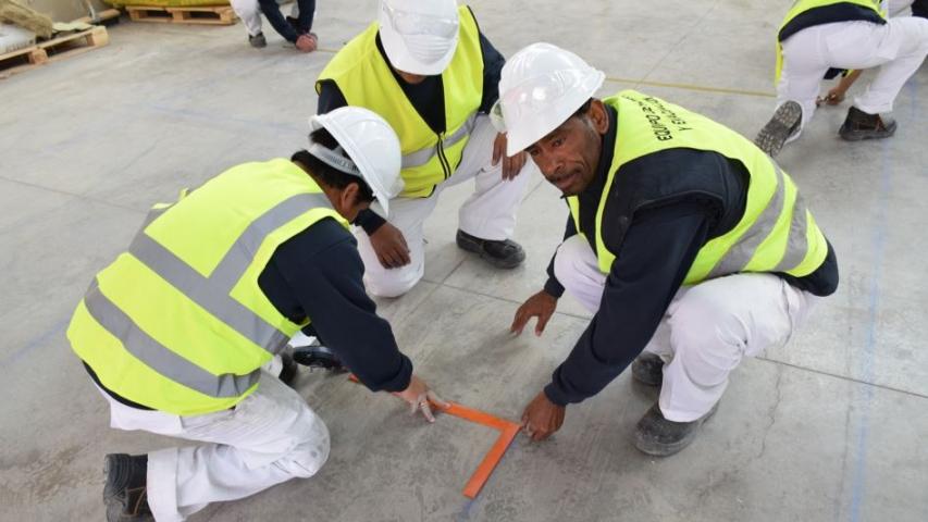 Alumnos en prácticas en la Fundación Laboral de la Construcción.