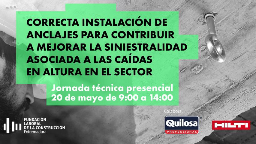 Correcta instalación de anclajes para contribuir a mejorar la siniestralidad asociada a las caídas en altura.
