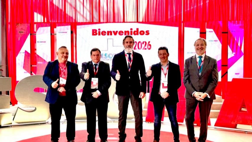 Foto de familia Pedro Garijo, Francisco Ruano, Jose María Garcia, Juan Antonio Lorido y Francisco castrillo.